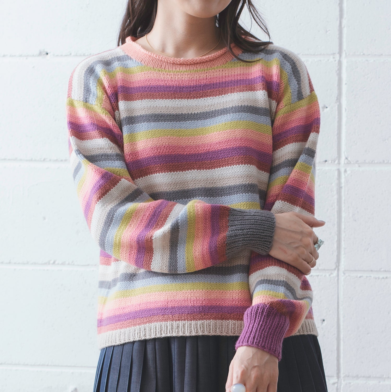 KUKAT multi-border sweater knitting pattern