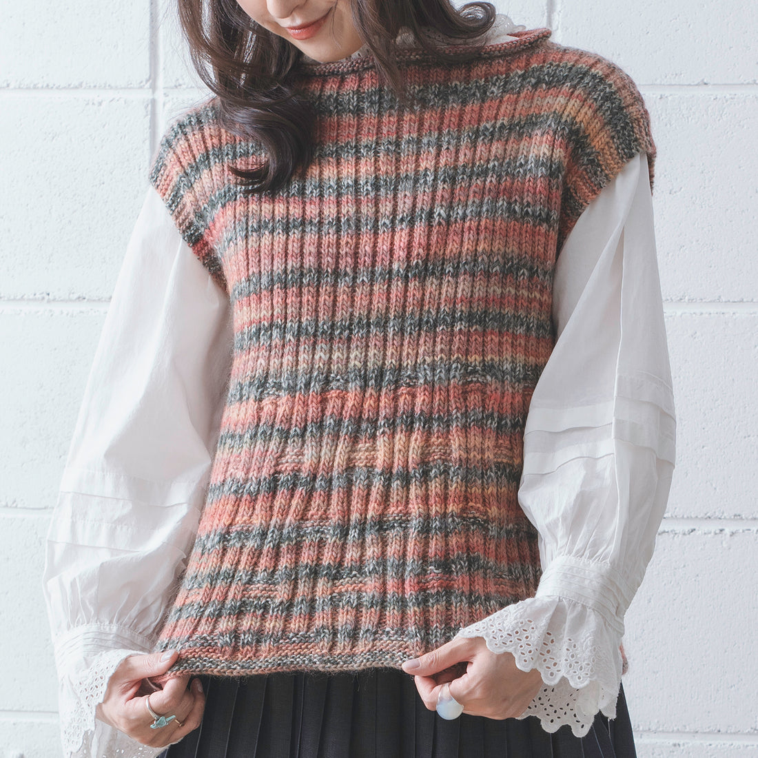 Straight rib knit vest pattern