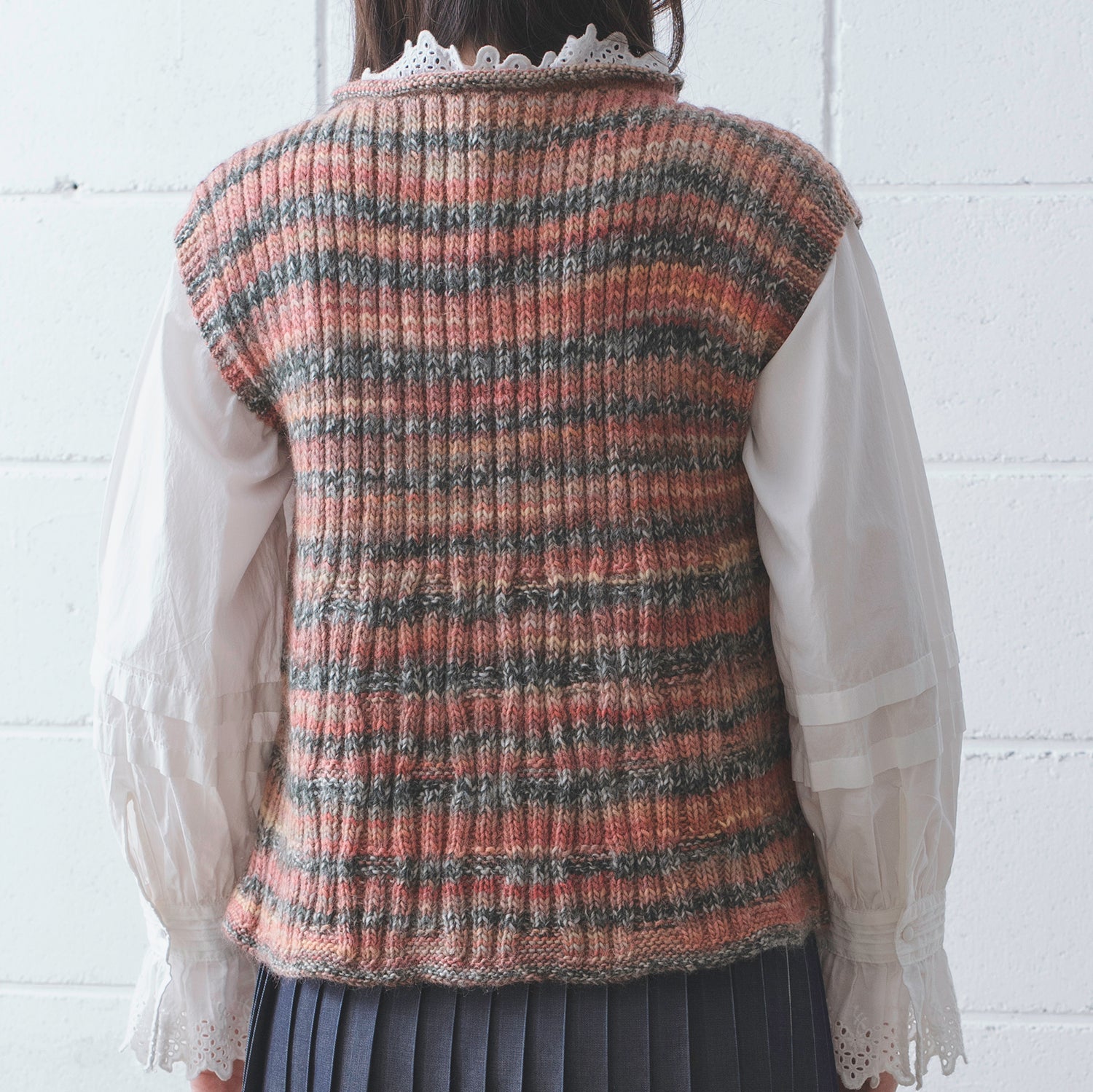 Straight rib knit vest pattern