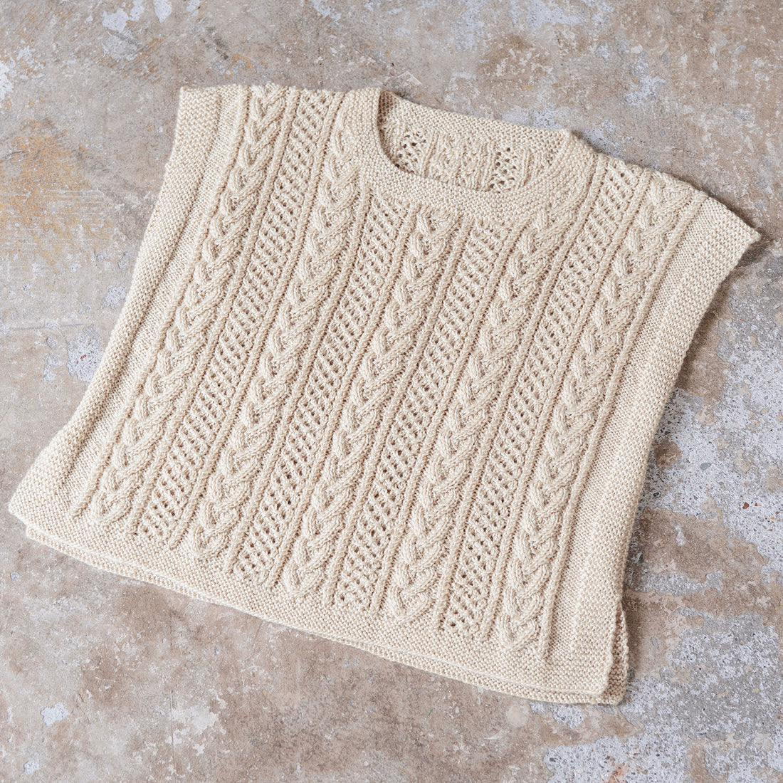 Aran pattern baby and matching vest for parent and child