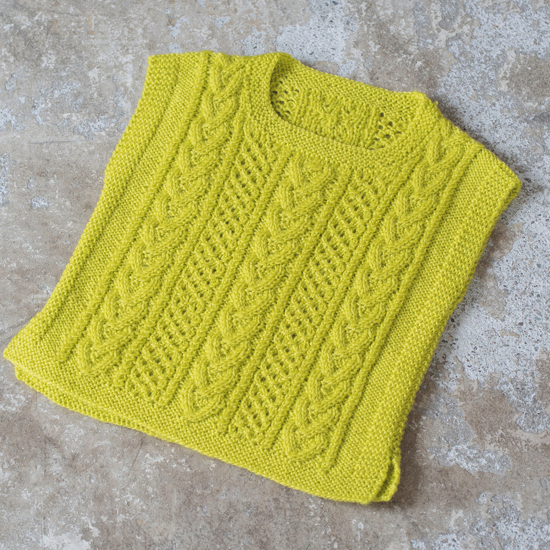Aran pattern baby vest (12-24 months) knitting pattern