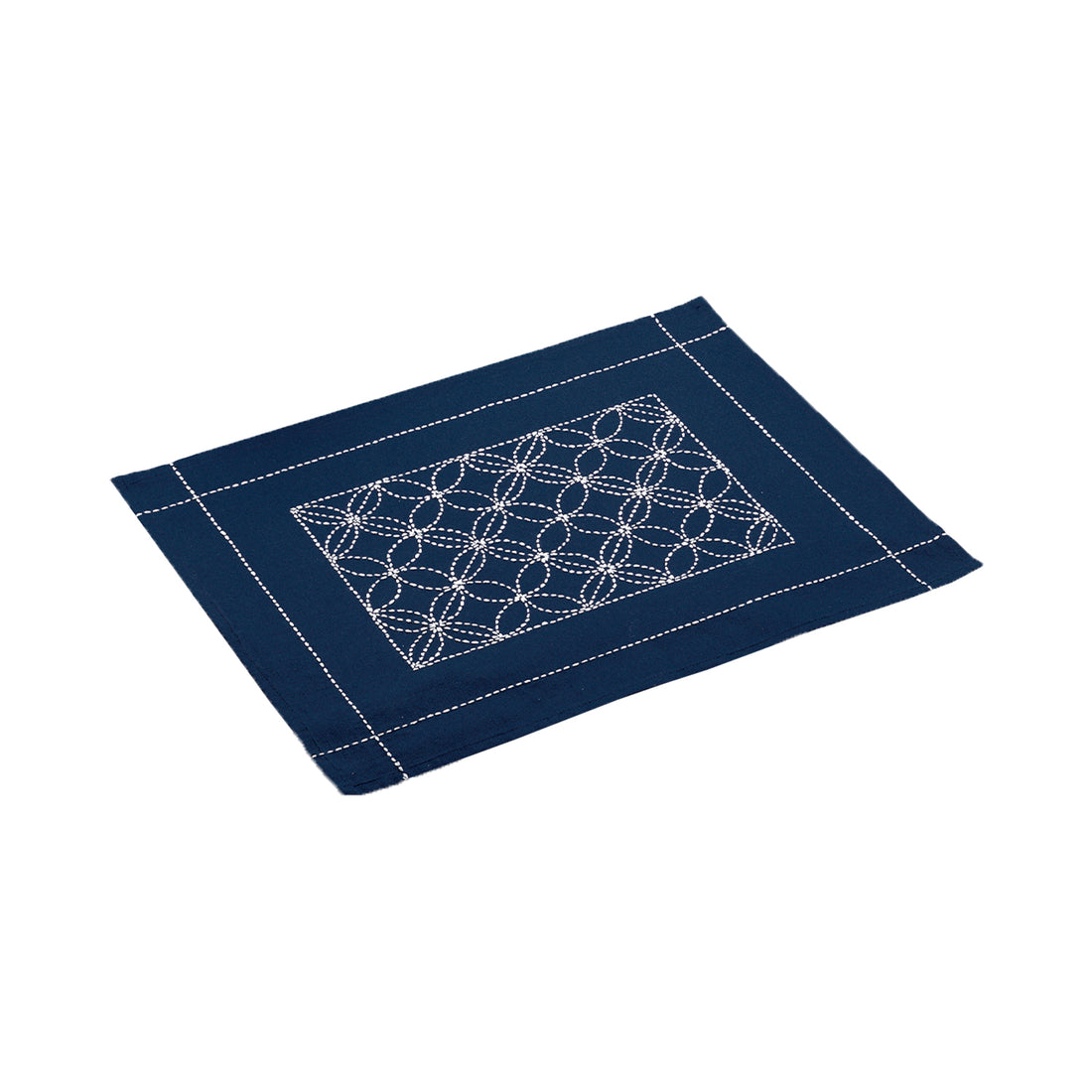 Sashiko 166 Placemat Shippo Tsunagi (Navy)