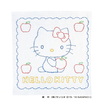 Sashiko 205 Flower Dishcloth Hello Kitty and Apple