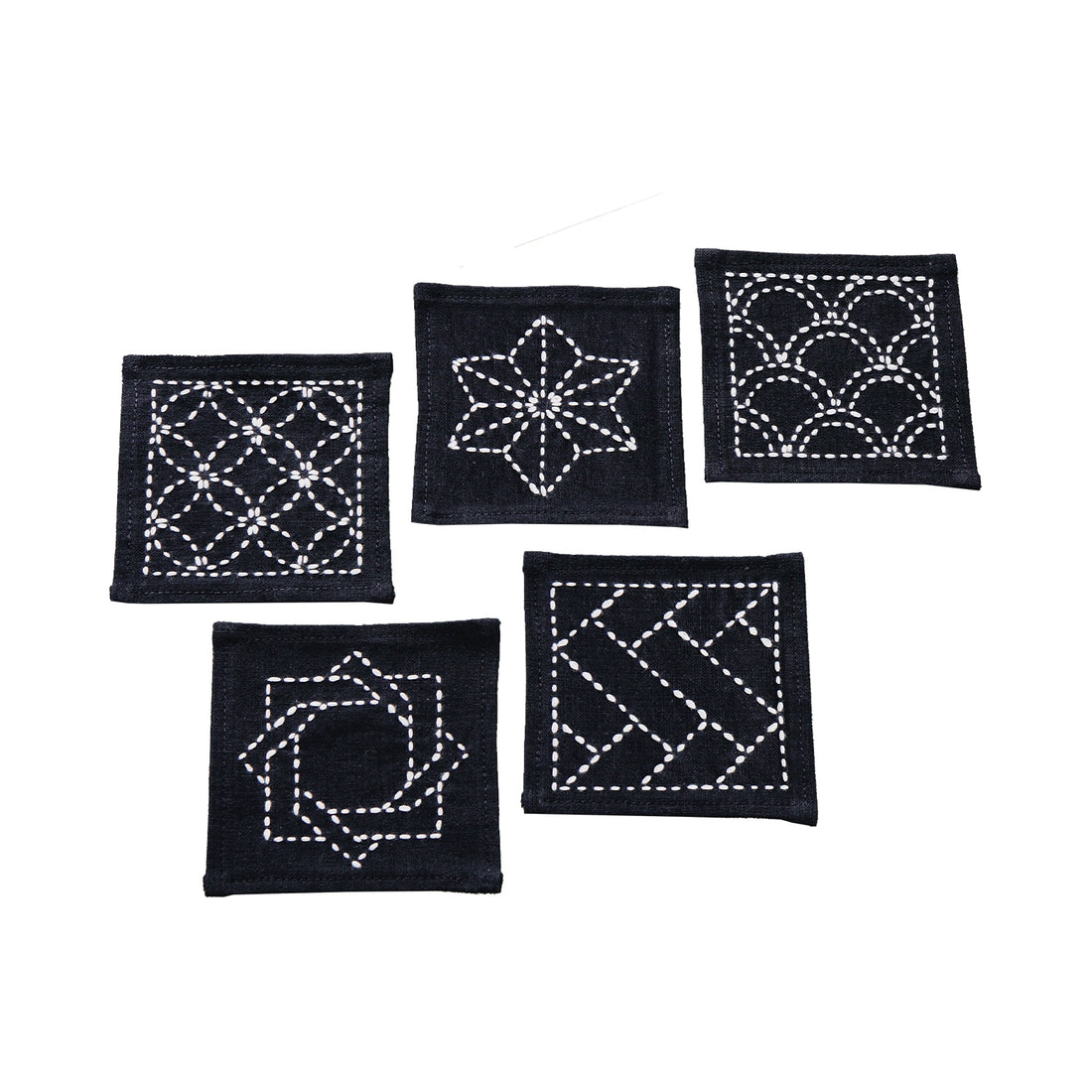 Sashiko 223 Coaster Traditional Pattern (Navy)