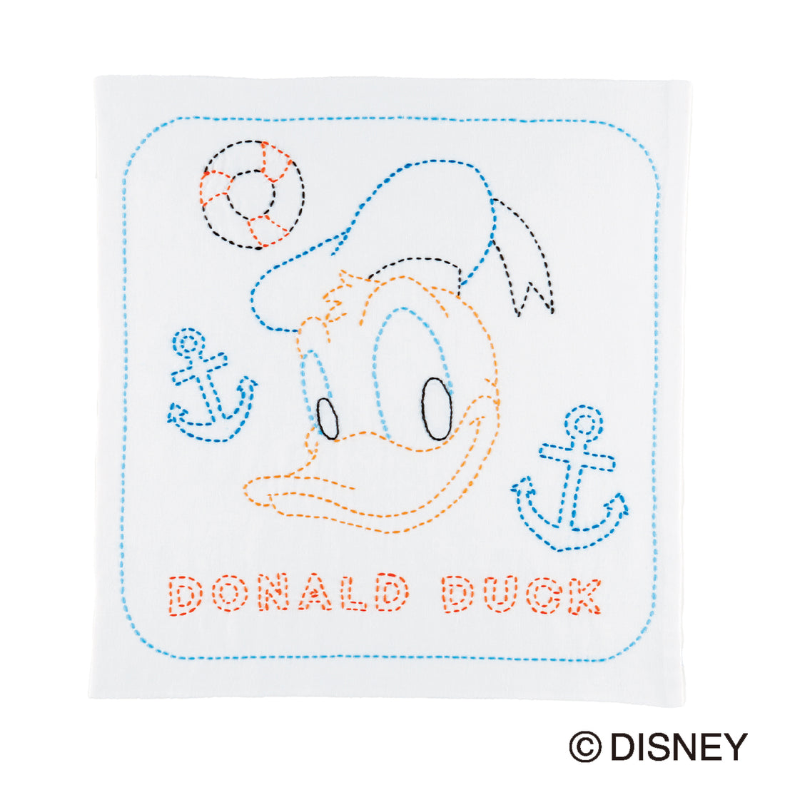 Sashiko 226 Flower Dish Towel Donald Duck