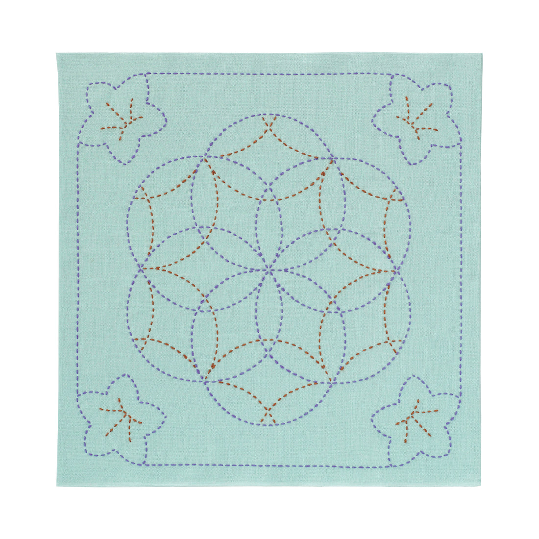 Sashiko 245 Bellflower and Flower Embroidery (Light Blue)