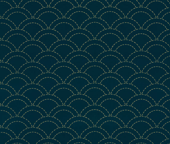 Sashiko cloth print Seigaiha pattern roll