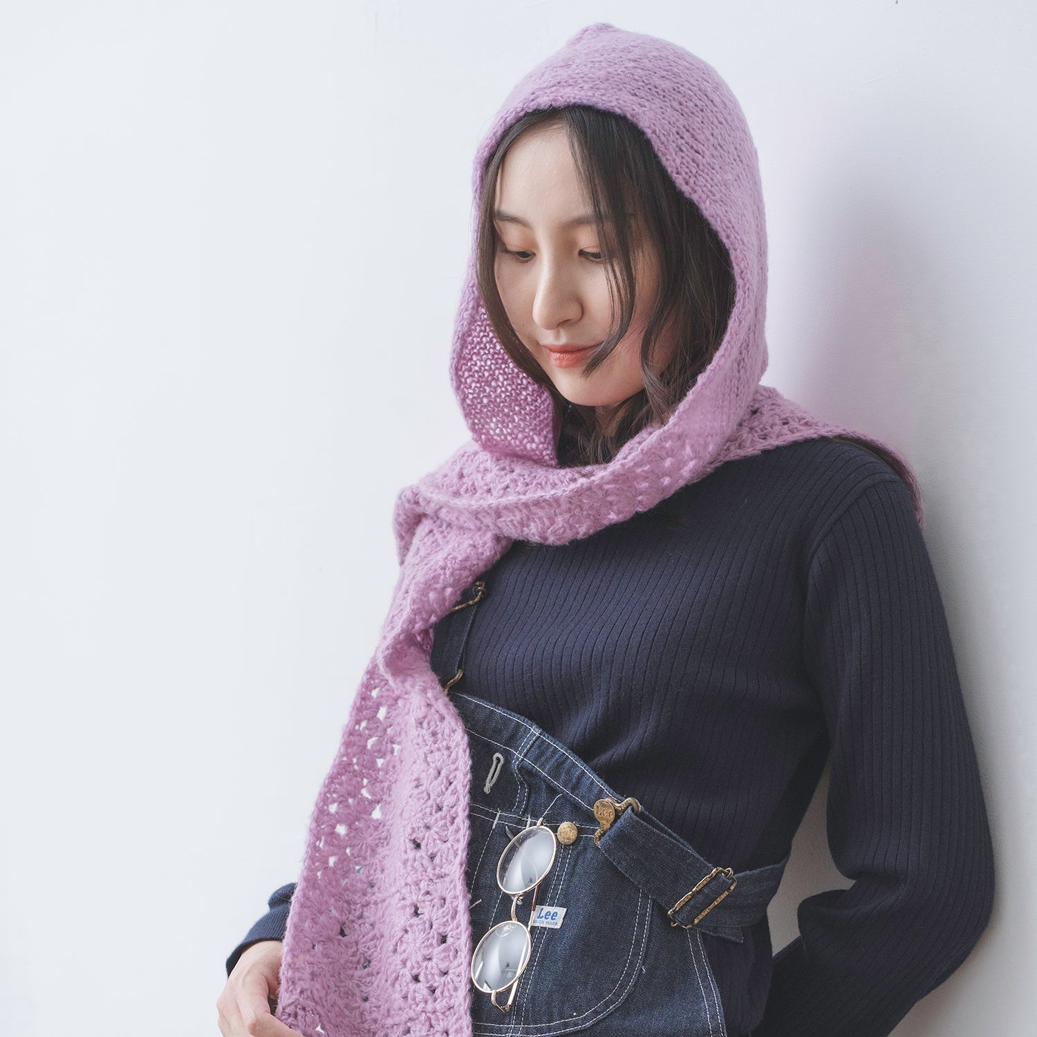 Hooded scarf knitting pattern