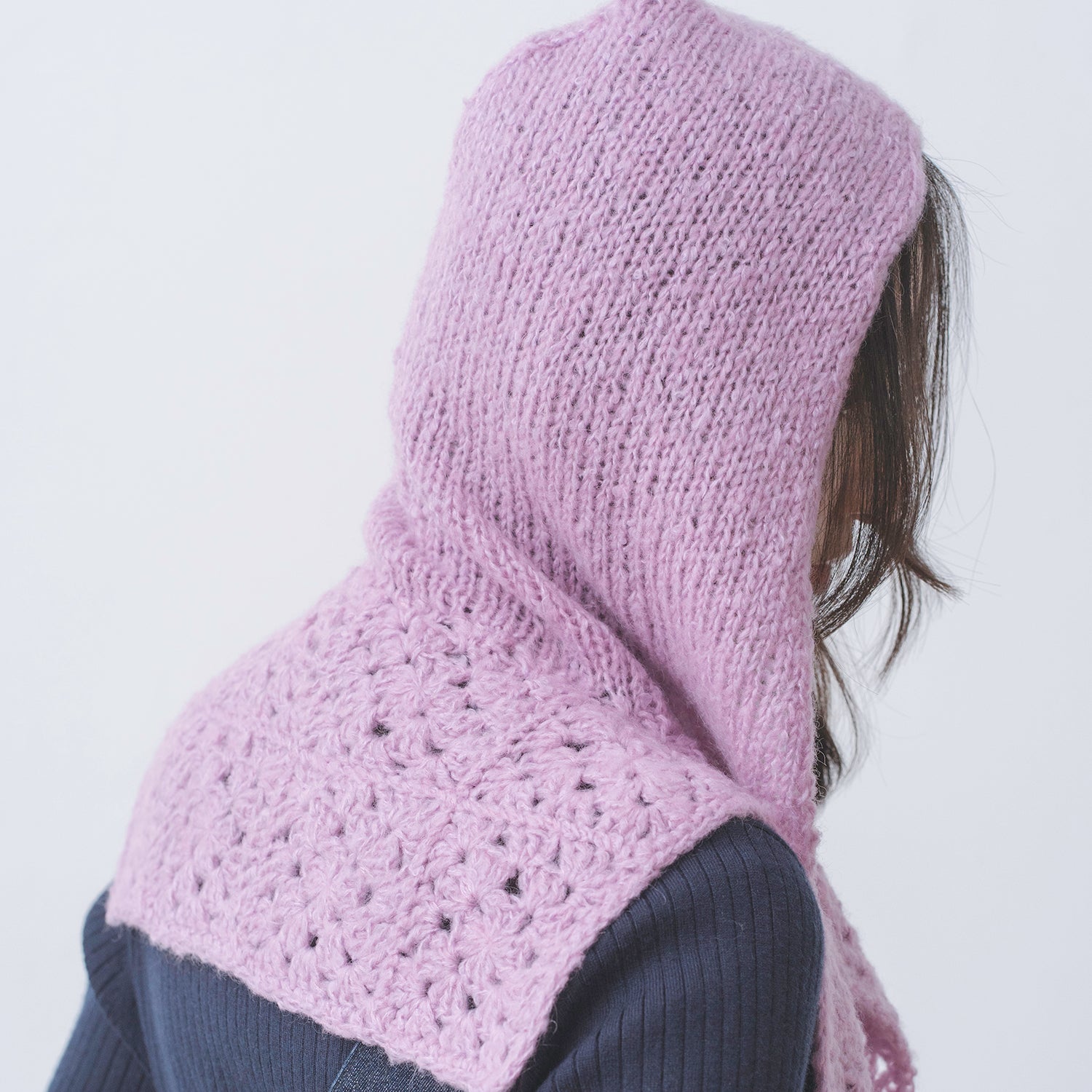 Hooded scarf knitting pattern