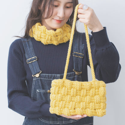 Block pattern bag and neck warmer knitting pattern